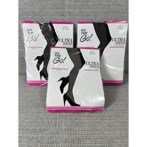 On The‎ Go! (3 Pack) Size 2 OFF BLACK ULTRA SHEER sheer Toe
